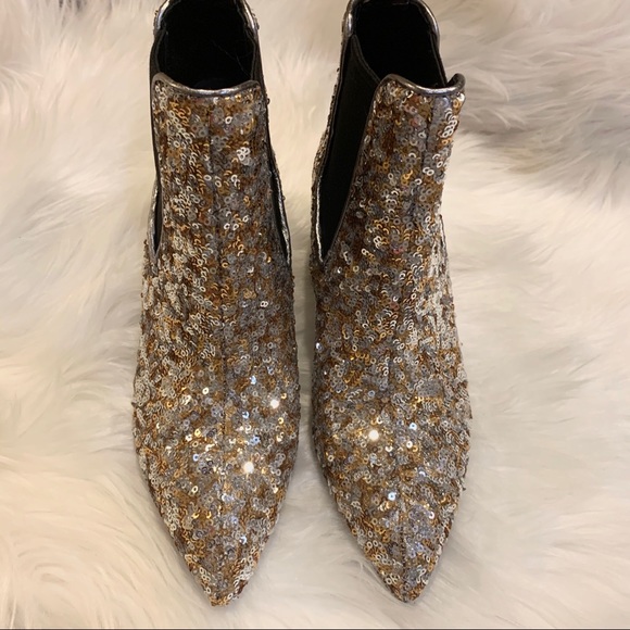 MARC JACOBS Kim Chelsea Sequin Ankle Boot Glitter - Picture 7 of 8